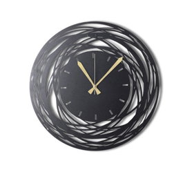 Wallity Reloj de Pared Decorativo de Metal Negro 70 x 70 cm